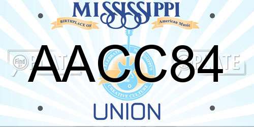 AACC84 Mississippi License Plate