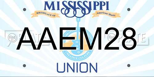 AAEM28 Mississippi License Plate