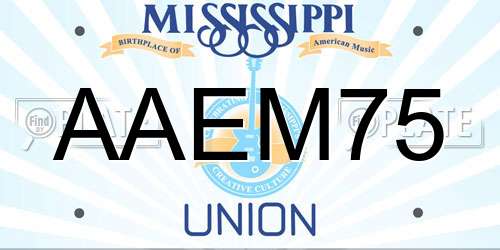 AAEM75 Mississippi License Plate