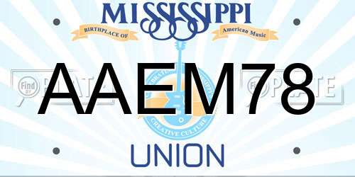 AAEM78 Mississippi License Plate
