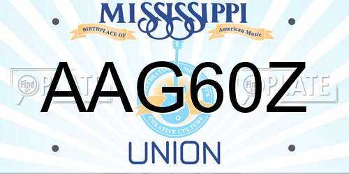 AAG60Z Mississippi License Plate