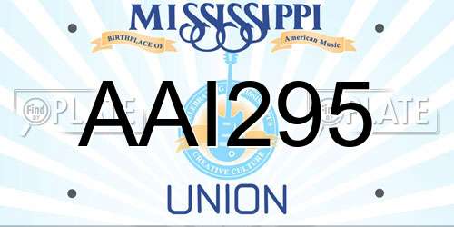 AAI295 Mississippi License Plate
