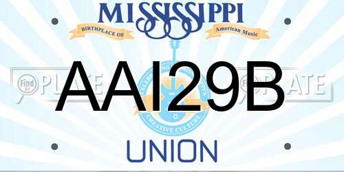 AAI29B Mississippi License Plate