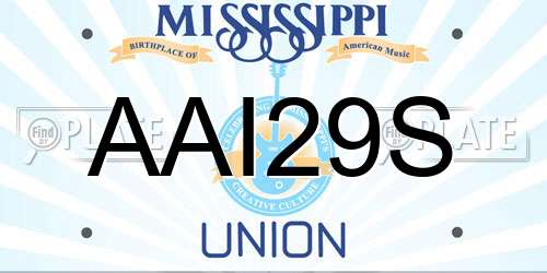 AAI29S Mississippi License Plate