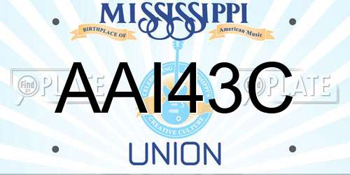 AAI43C Mississippi License Plate