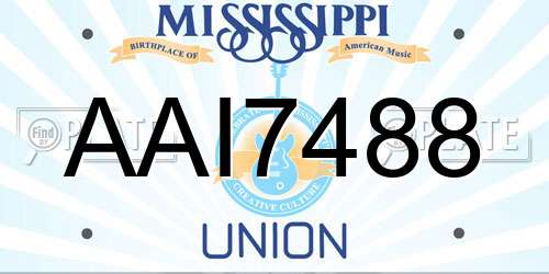 AAI7488 Mississippi License Plate