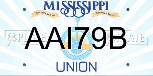 AAI79B Mississippi License Plate