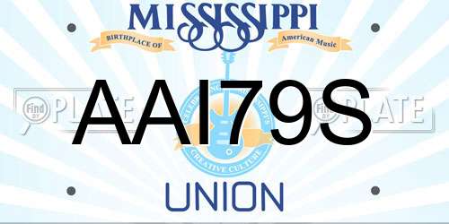 AAI79S Mississippi License Plate