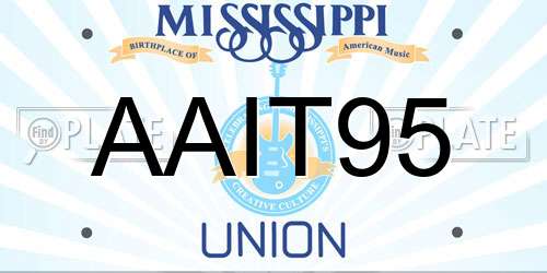 AAIT95 Mississippi License Plate