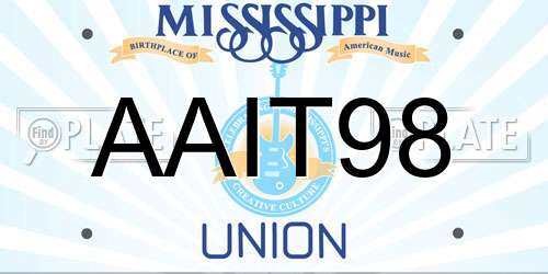 AAIT98 Mississippi License Plate