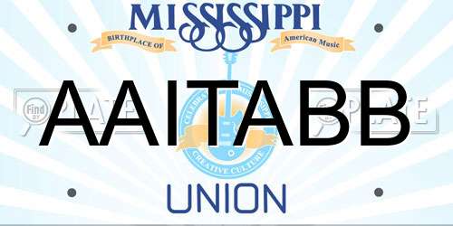 AAITABB Mississippi License Plate