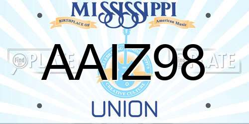 AAIZ98 Mississippi License Plate