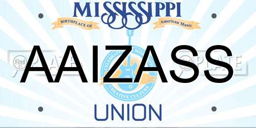 AAIZASS Mississippi License Plate