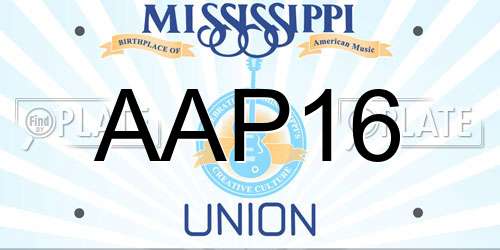AAP16 Mississippi License Plate