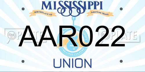 AAR022 Mississippi License Plate