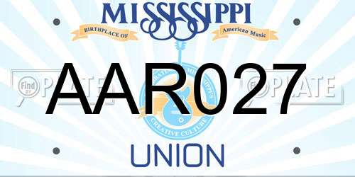 AAR027 Mississippi License Plate