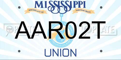 AAR02T Mississippi License Plate