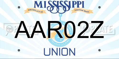 AAR02Z Mississippi License Plate