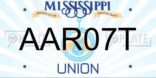 AAR07T Mississippi License Plate