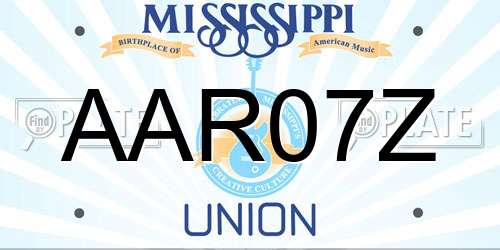 AAR07Z Mississippi License Plate