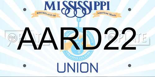 AARD22 Mississippi License Plate