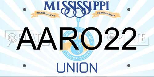 AARO22 Mississippi License Plate