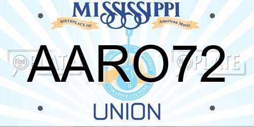 AARO72 Mississippi License Plate