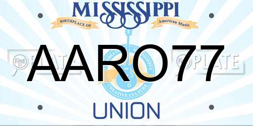AARO77 Mississippi License Plate