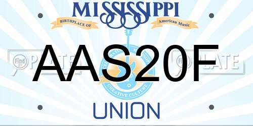 AAS20F Mississippi License Plate