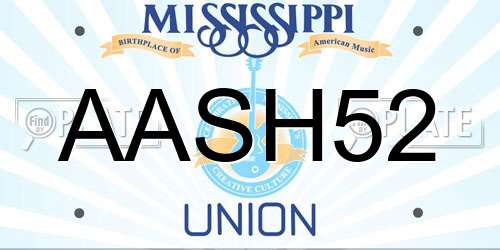 AASH52 Mississippi License Plate