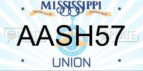 AASH57 Mississippi License Plate