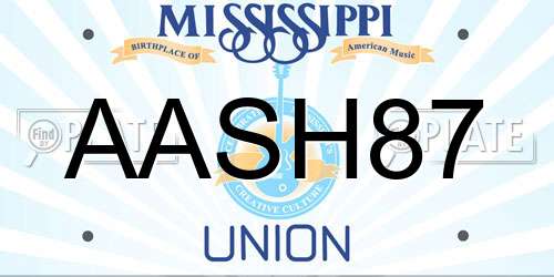 AASH87 Mississippi License Plate