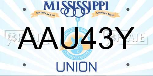 AAU43Y Mississippi License Plate