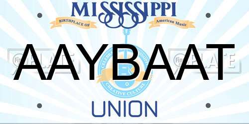 AAYBAAT Mississippi License Plate