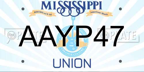 AAYP47 Mississippi License Plate