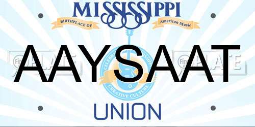 AAYSAAT Mississippi License Plate
