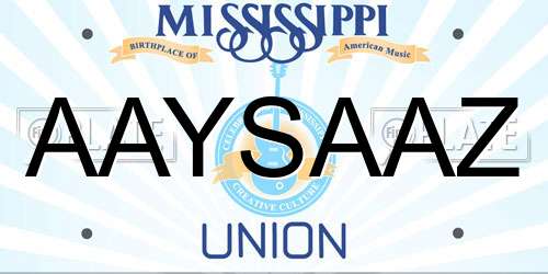 AAYSAAZ Mississippi License Plate