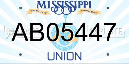 AB05447 Mississippi License Plate