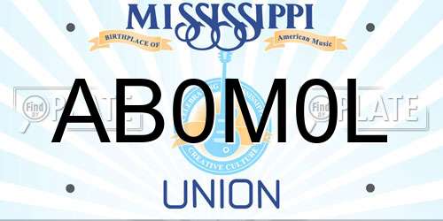 AB0M0L Mississippi License Plate