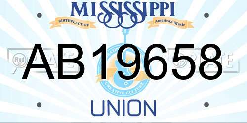 AB19658 Mississippi License Plate