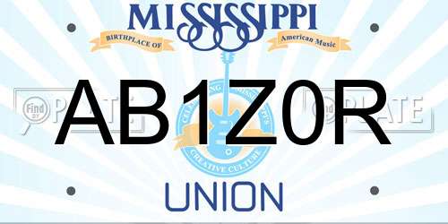 AB1Z0R Mississippi License Plate