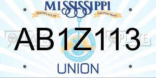 AB1Z113 Mississippi License Plate
