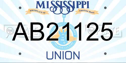 AB21125 Mississippi License Plate