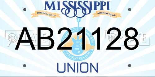 AB21128 Mississippi License Plate