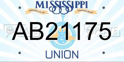AB21175 Mississippi License Plate