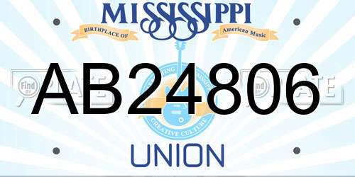 AB24806 Mississippi License Plate
