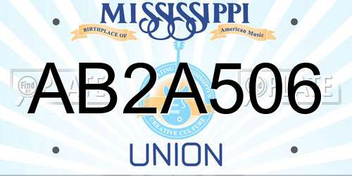 AB2A506 Mississippi License Plate