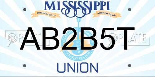 AB2B5T Mississippi License Plate