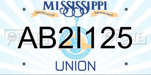 AB2I125 Mississippi License Plate