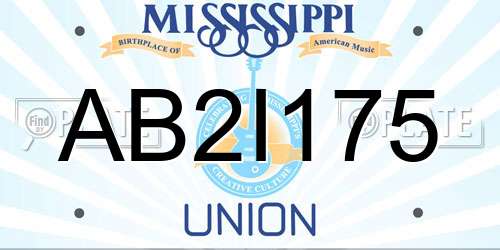 AB2I175 Mississippi License Plate